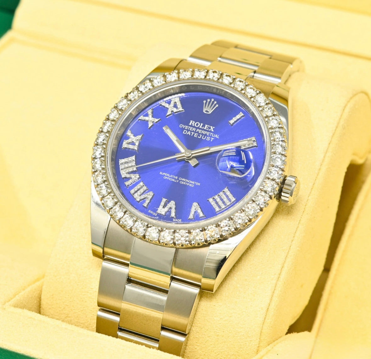 Rolex Datejust Blue Romain Iced