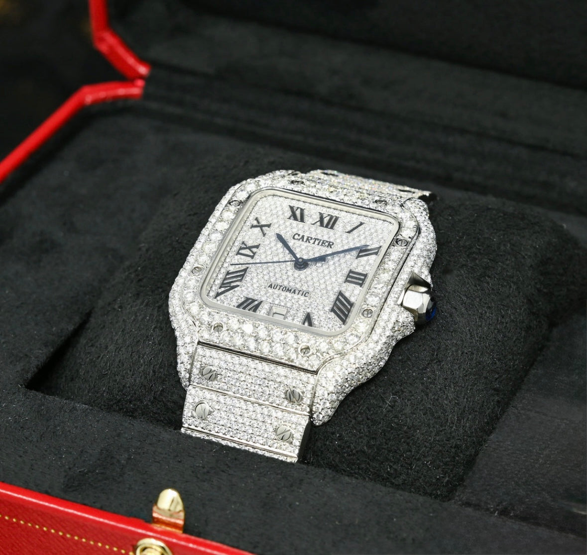 Cartier Santos 100 Full Dial Iced