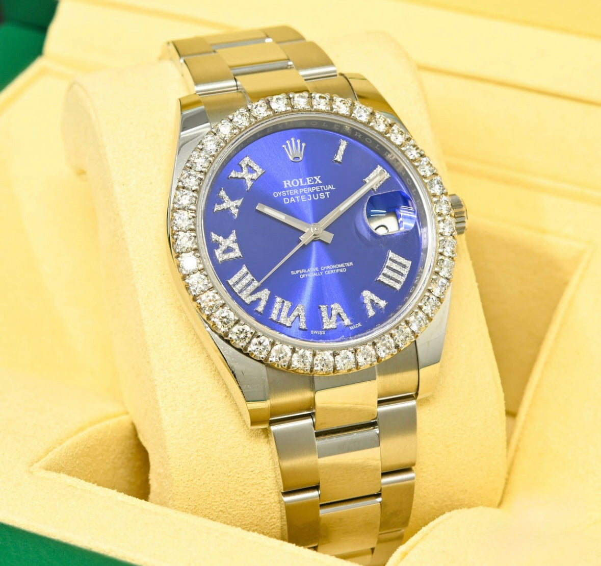 Rolex Datejust Blue Romain Iced