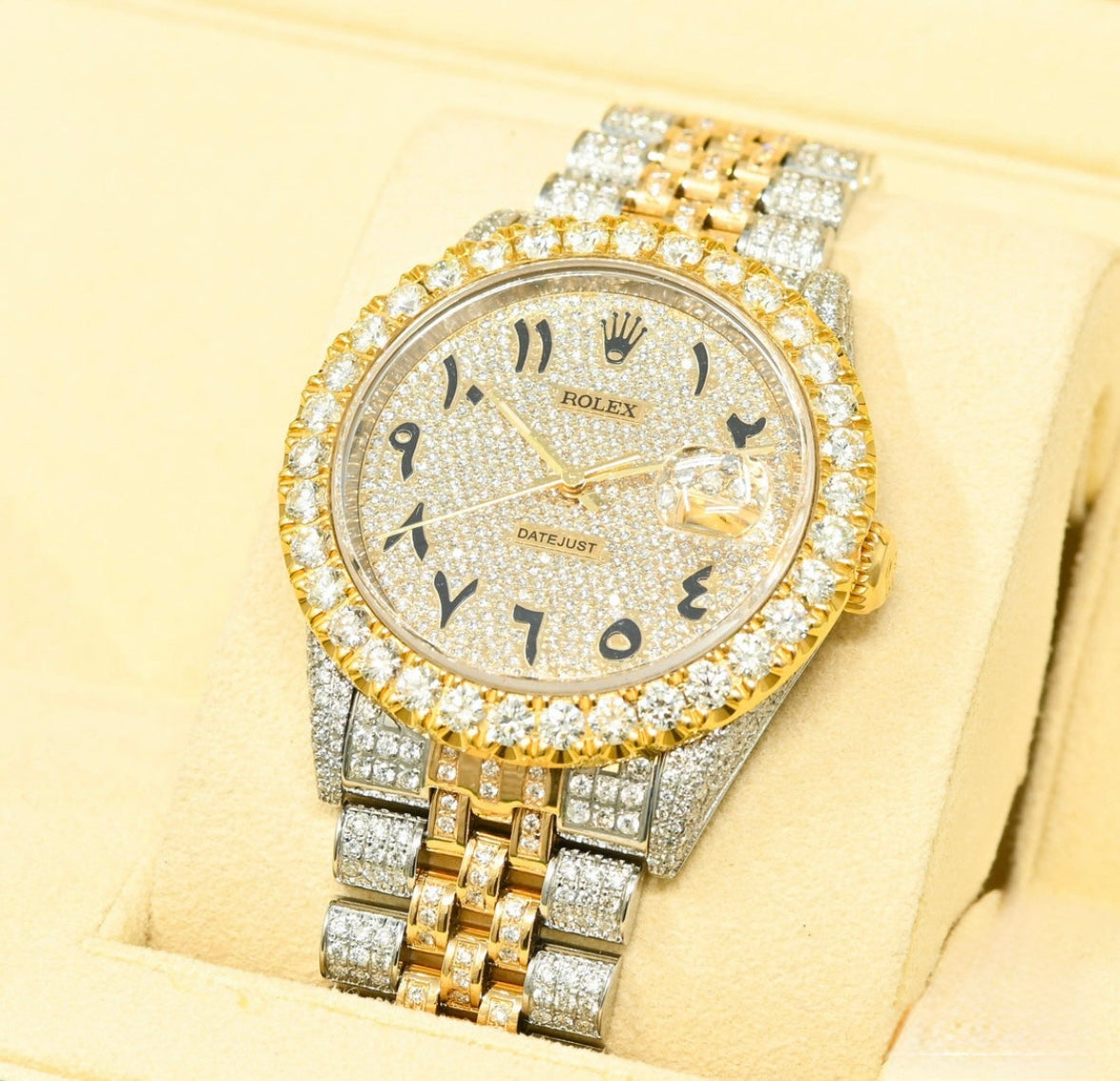 Rolex Datejust Full Iced Arabic Two-Tone