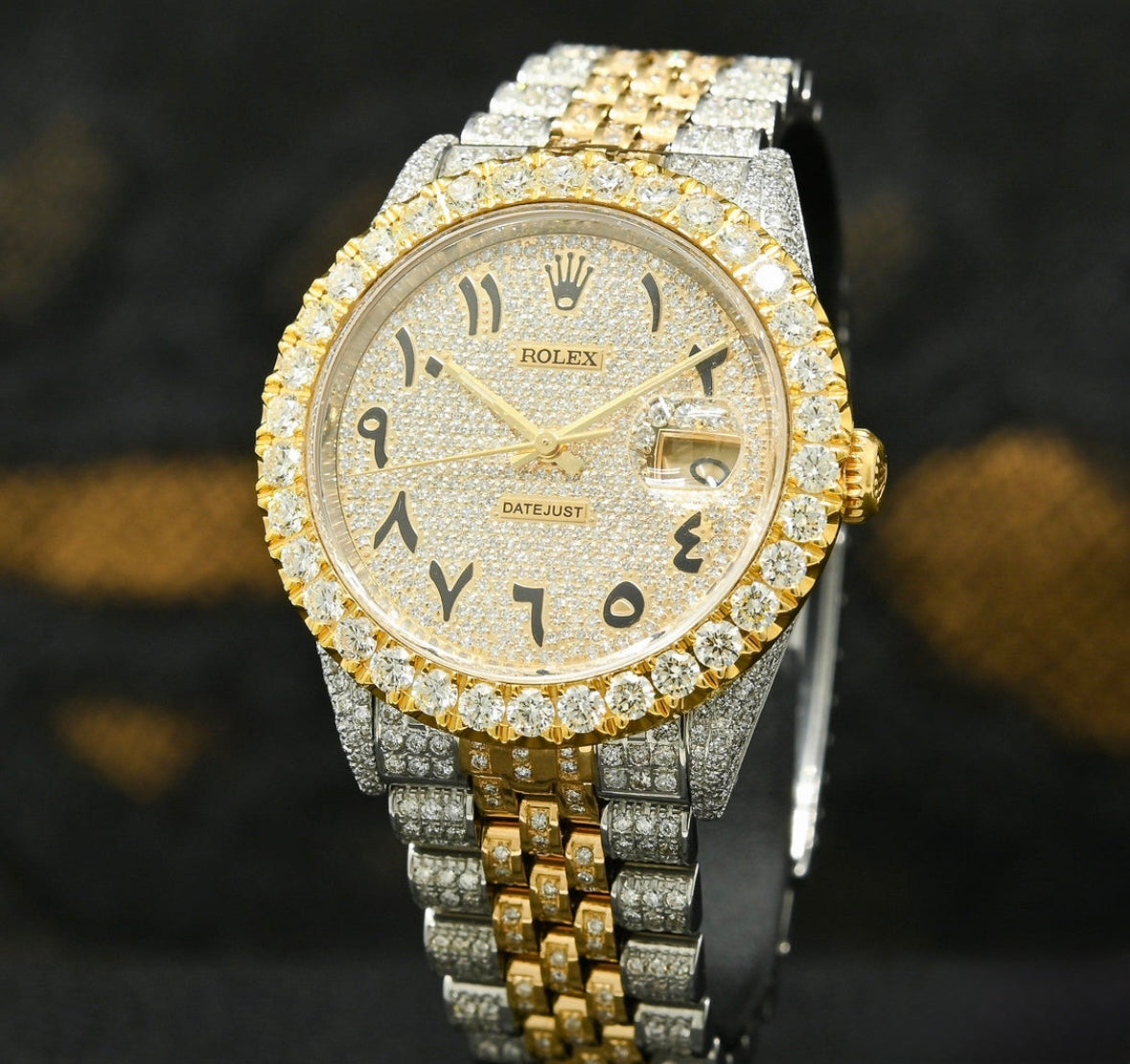 Rolex Datejust Full Iced Arabic Two-Tone