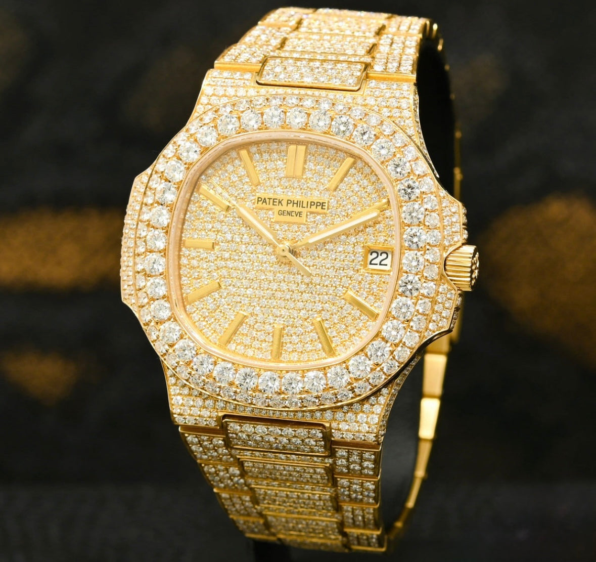 Patek Philippe Nautilus Full Iced Yellow Gold