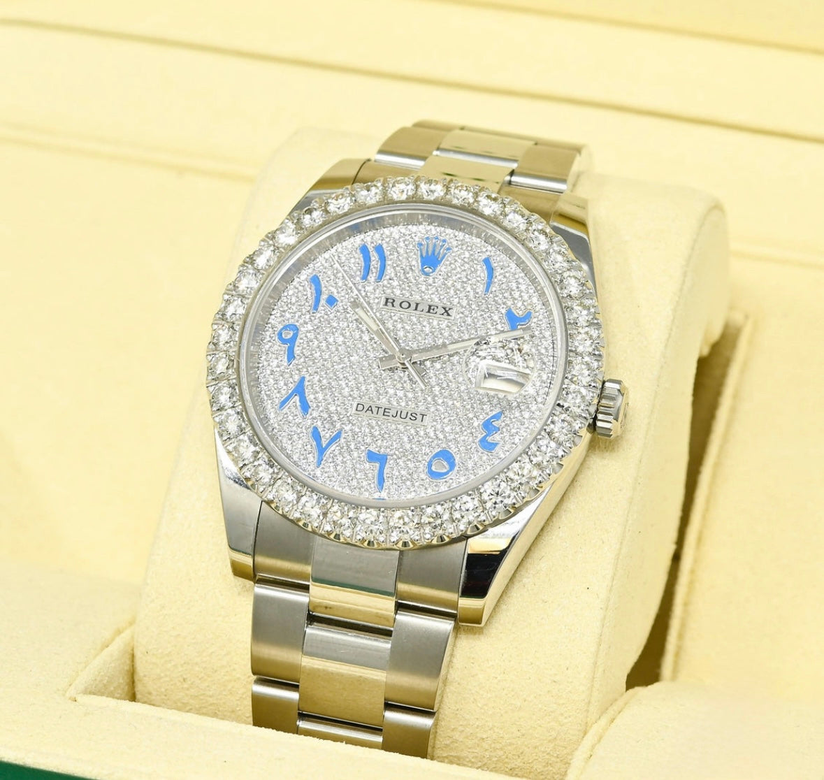Rolex Datejust Blue Arabic Iced