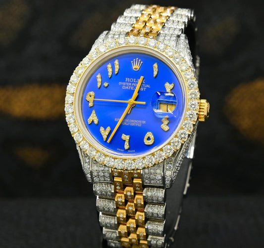 Rolex Datejust Bleu Arabic Iced Out