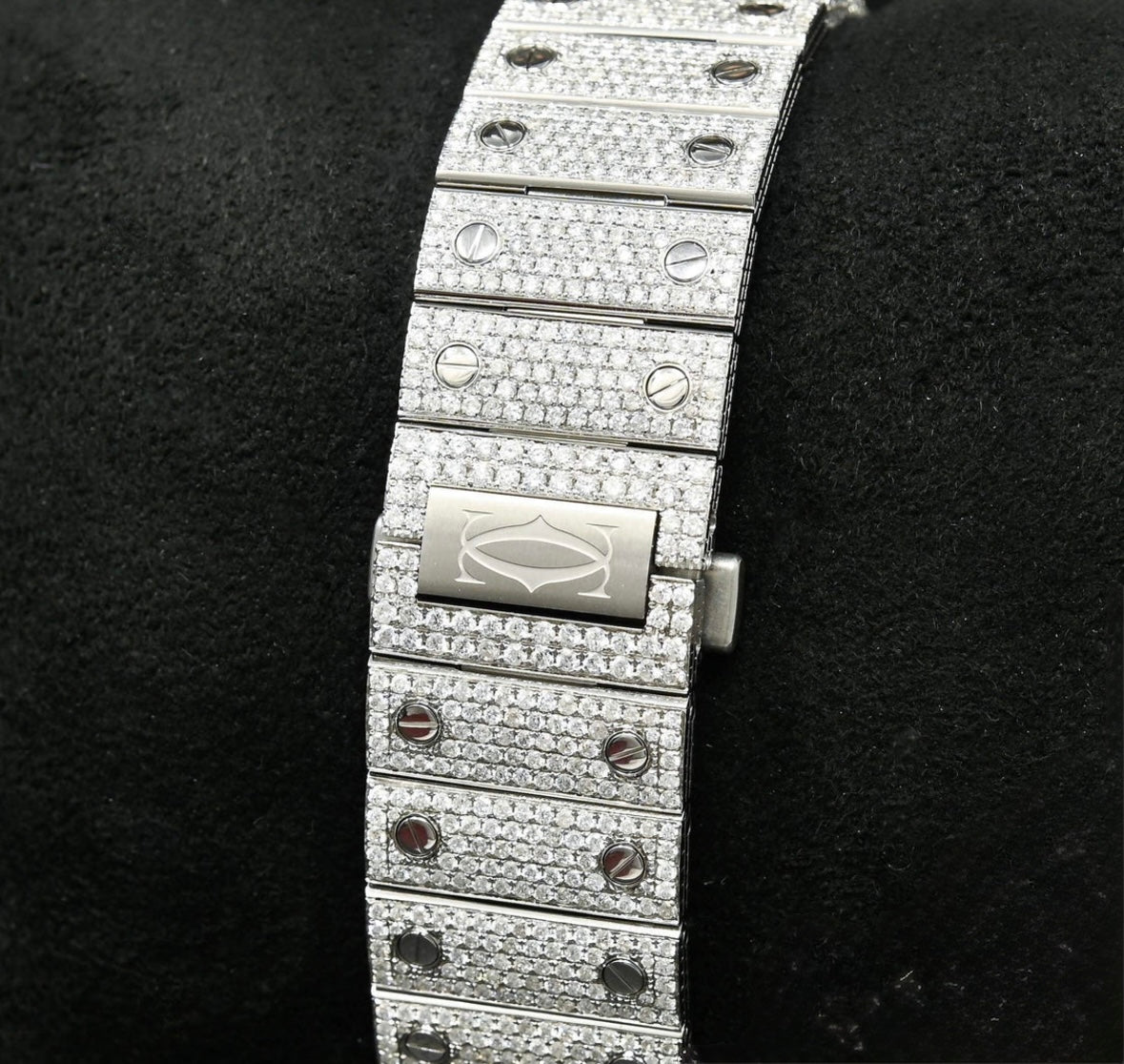 Cartier Santos 100 XL - Blue Full Iced