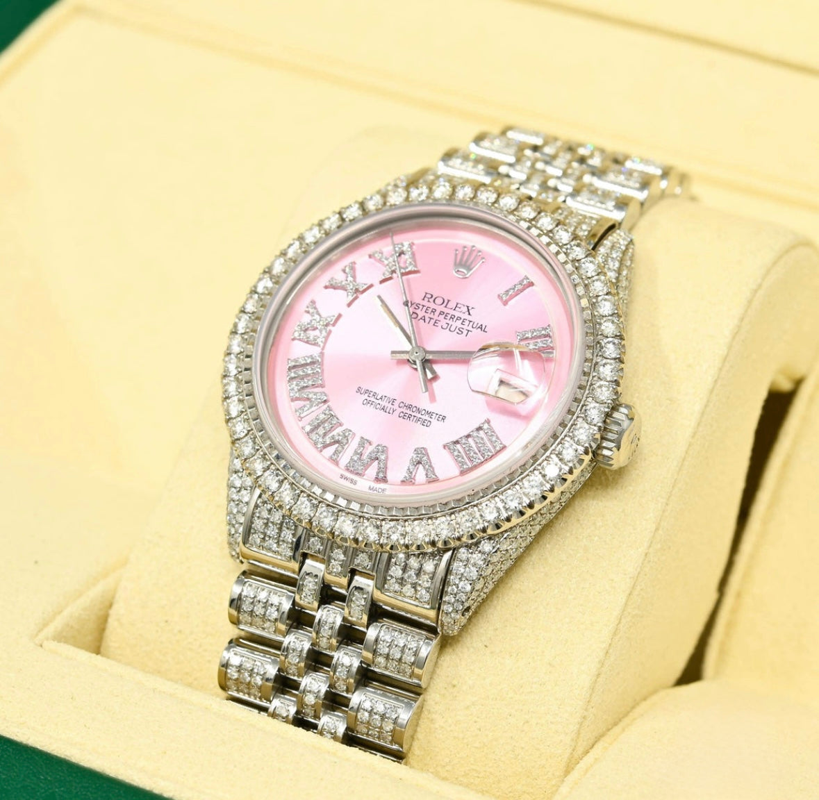 Rolex Datejust Pink Iced Out