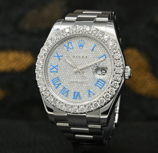 Rolex Datejust Blue Romain Iced