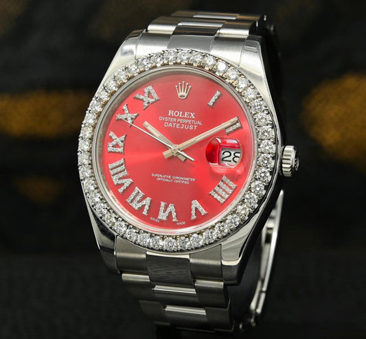 Rolex Datejust Red Romain Iced