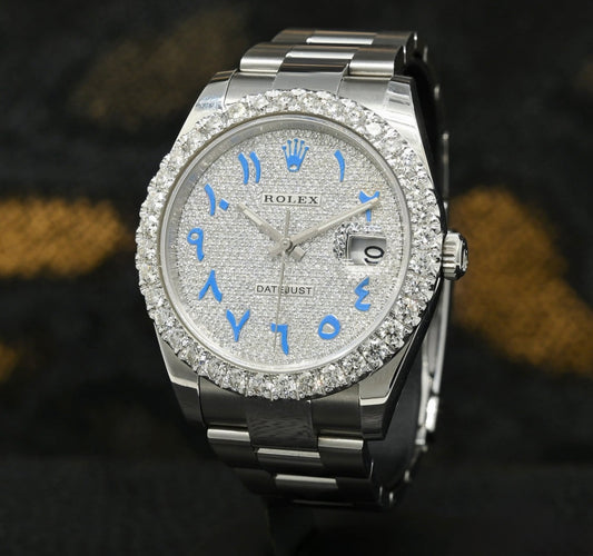 Rolex Datejust Blue Arabic Iced