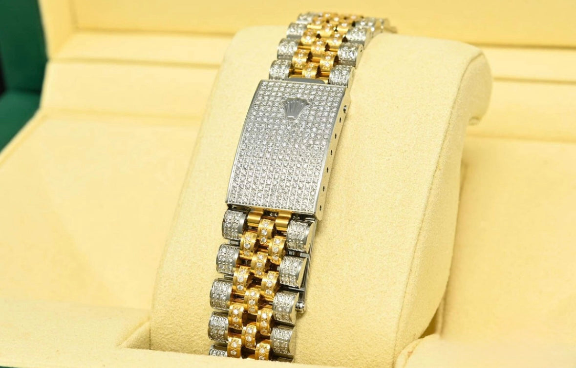 Rolex Datejust Red Iced Out