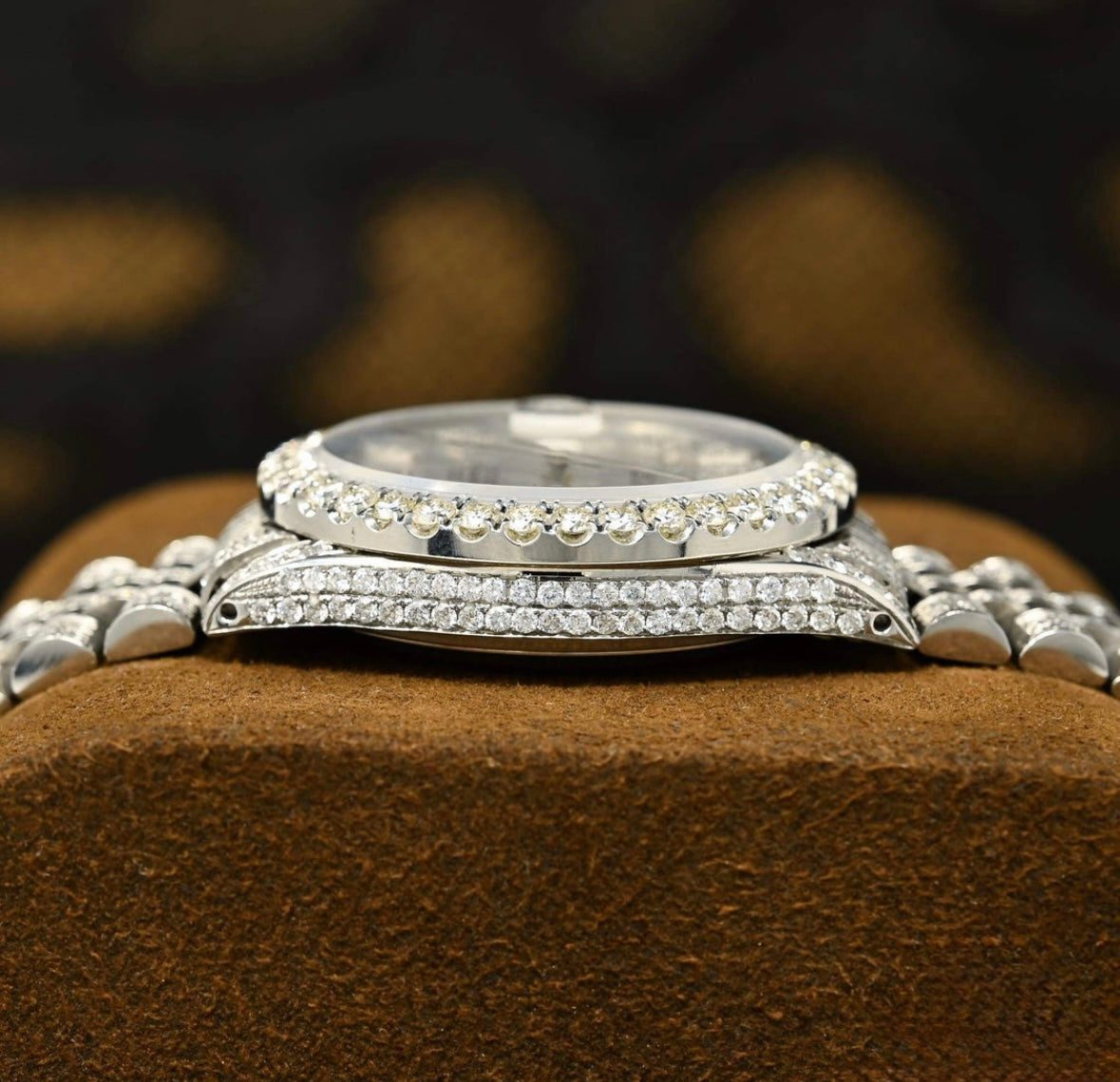 Rolex Datejust Red Wine Iced Out