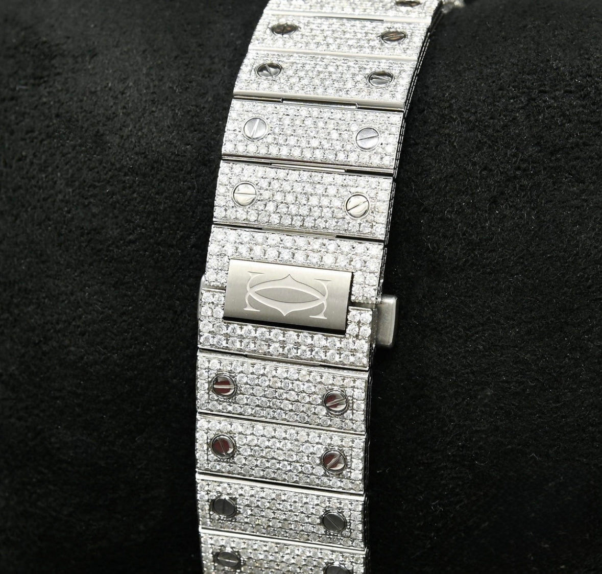 Cartier Santos 100 Full Arabic Iced
