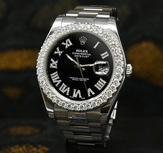Rolex Datejust Black Romain Iced