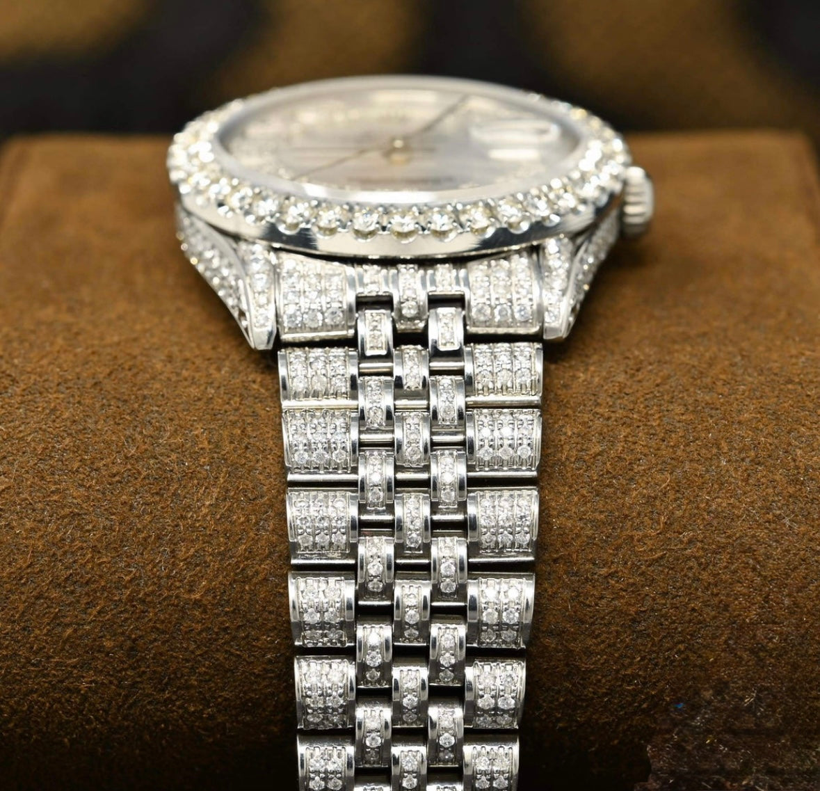 Rolex Datejust Red Wine Iced Out