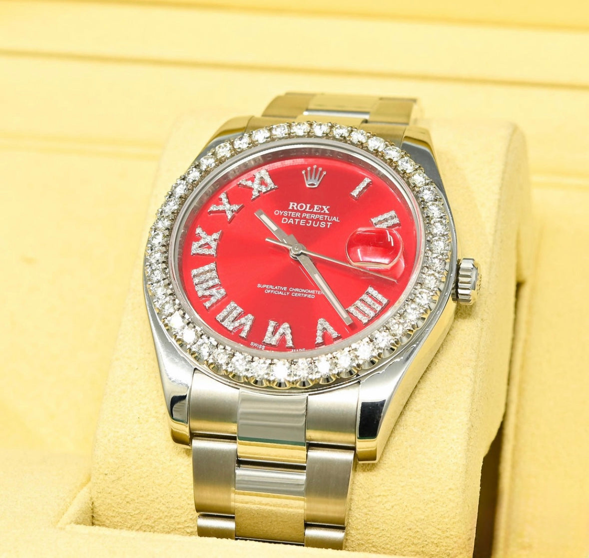 Rolex Datejust Red Romain Iced