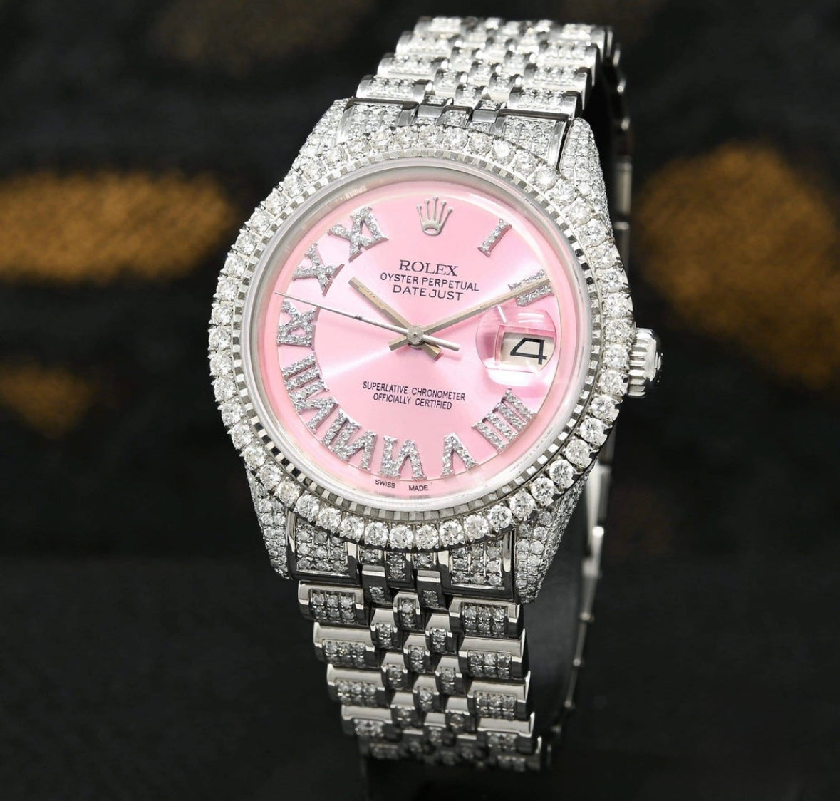 Rolex Datejust Pink Iced Out