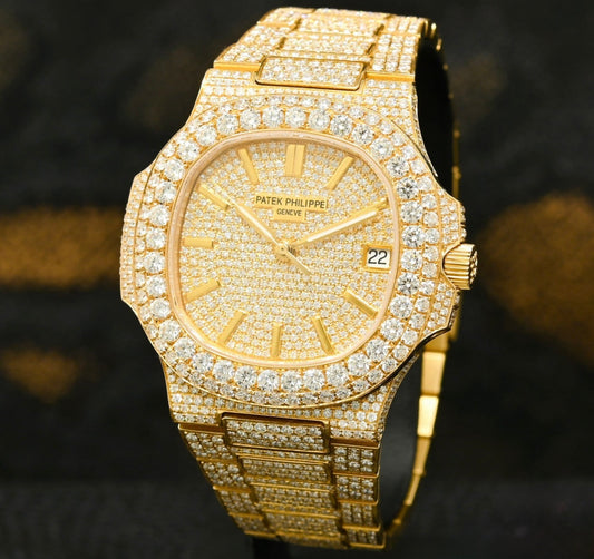 Patek Philippe Nautilus Full Iced Yellow Gold